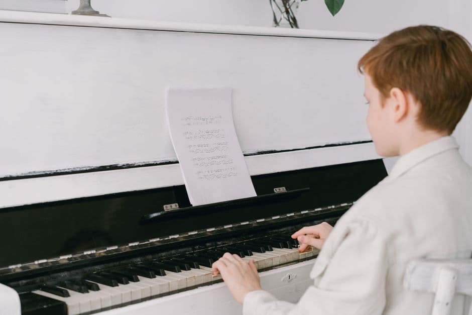 Piano student in a lesson near Buford, GA