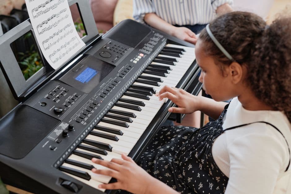 Piano student in a lesson near Decatur, GA