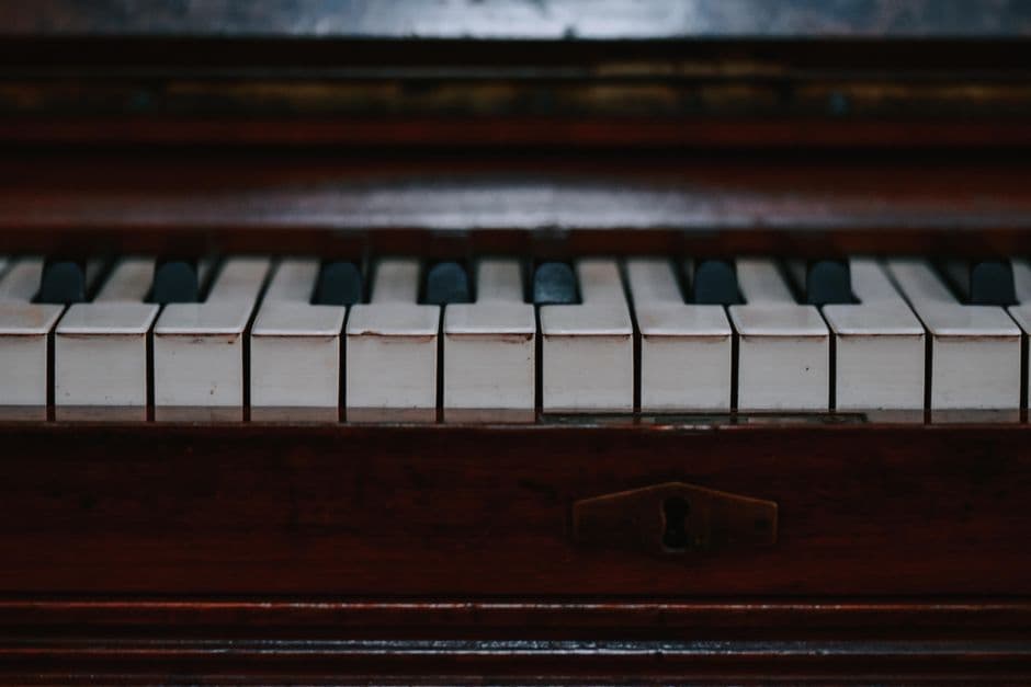 Piano keys in close up, piano lessons serving Duluth, GA