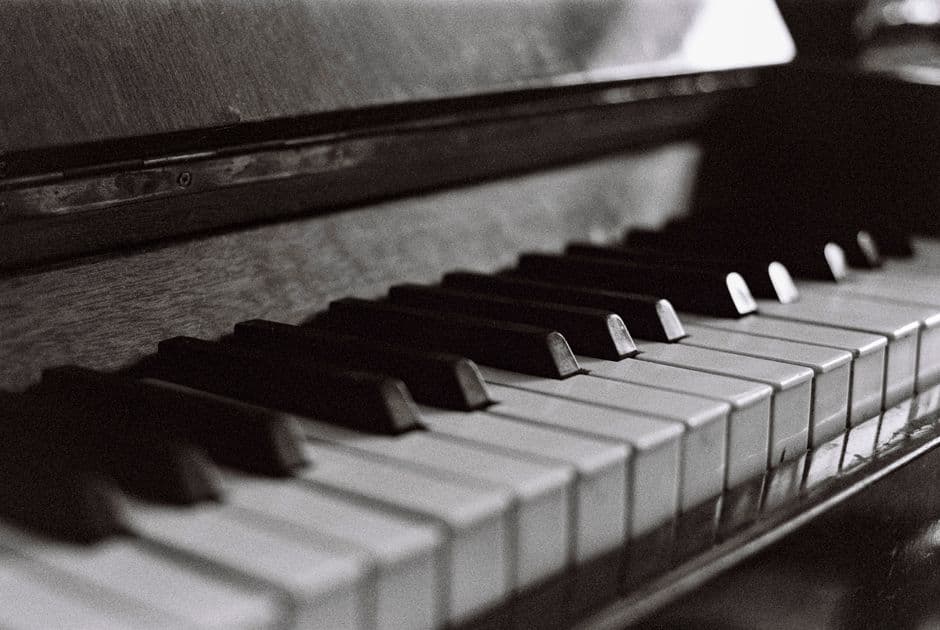 Piano keys in close up, piano lessons serving Roswell, GA