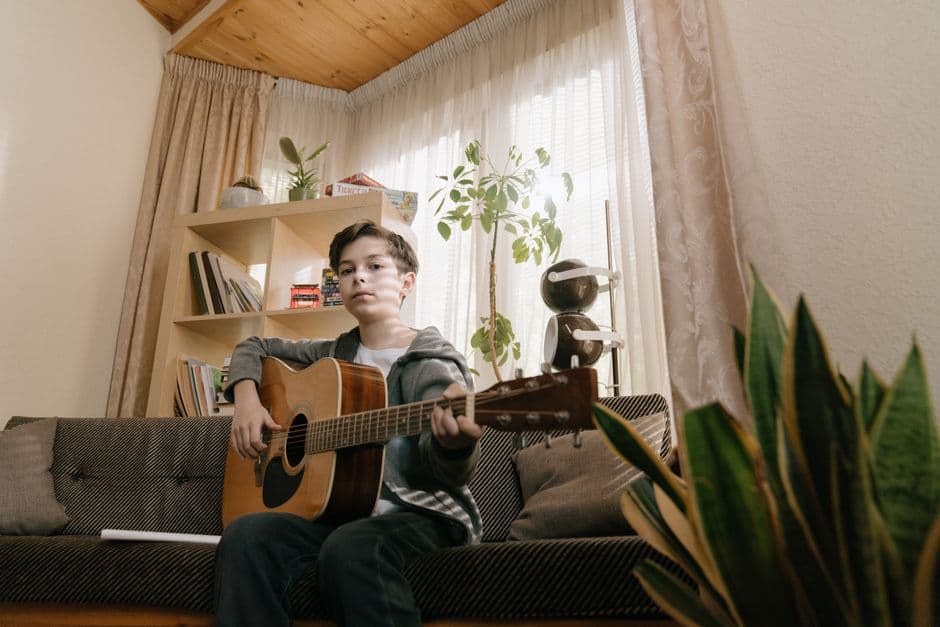 Guitar student in a lesson near Kennesaw, GA