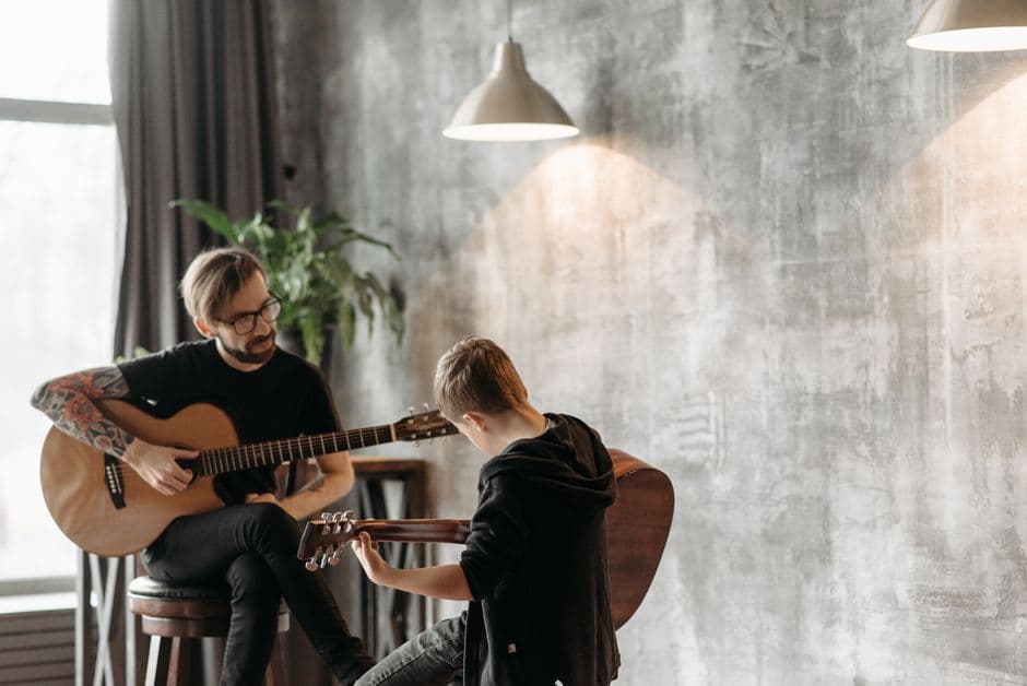 Guitar student in a lesson near Norcross, GA