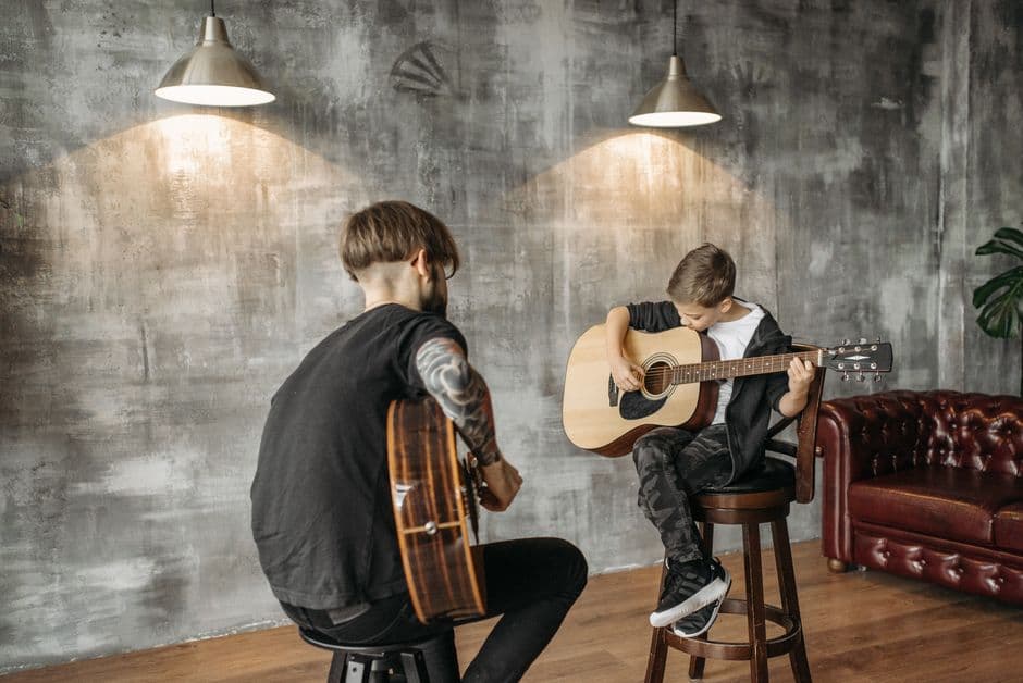 Guitar student in a lesson near Peachtree Corners, GA