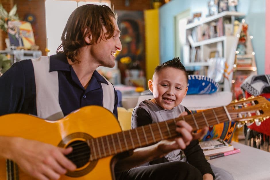 Guitar student in a lesson near Tucker, GA
