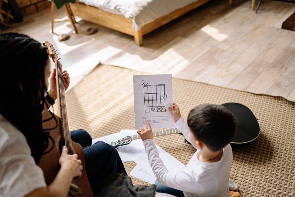 Guitar student in a lesson near Woodstock, GA