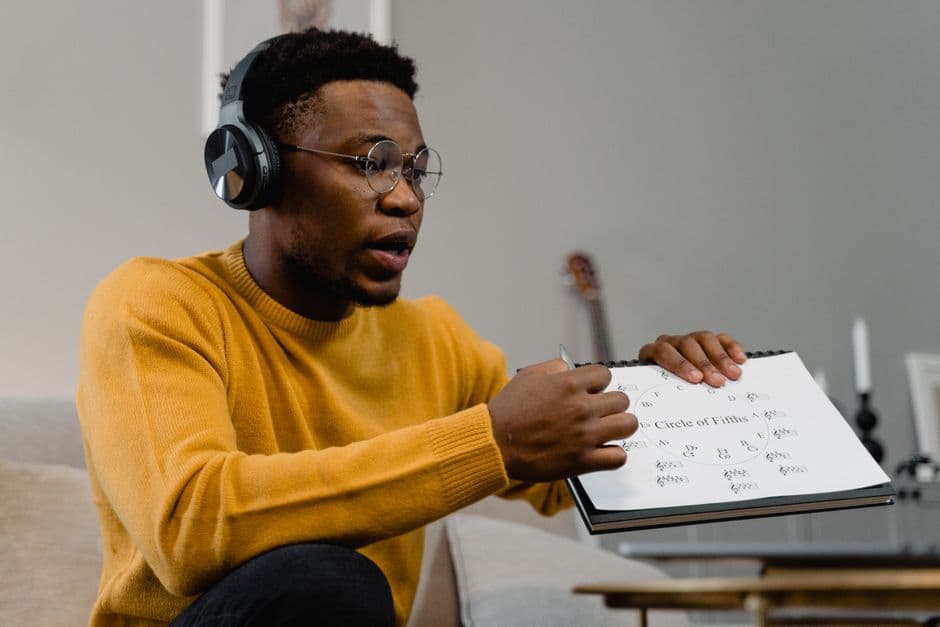 Student studying music theory near Cumming, GA
