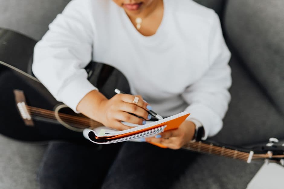 Student studying music theory near Decatur, GA