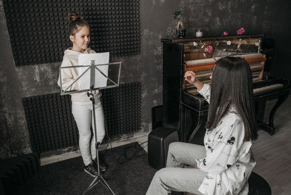 Piano student in a lesson near Dunwoody, GA