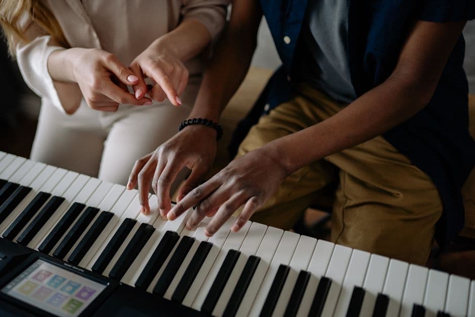 Piano student in a lesson near Johns Creek, GA