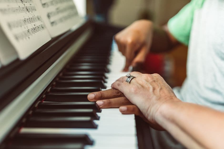 Piano student in a lesson near Peachtree Corners, GA