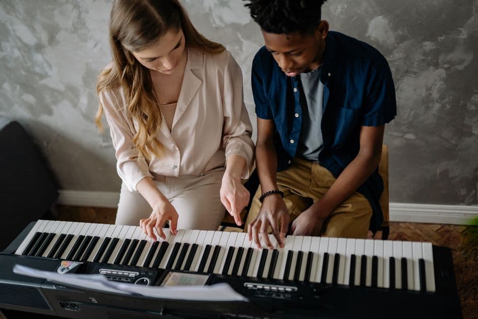 Piano student in a lesson near Sandy Springs, GA