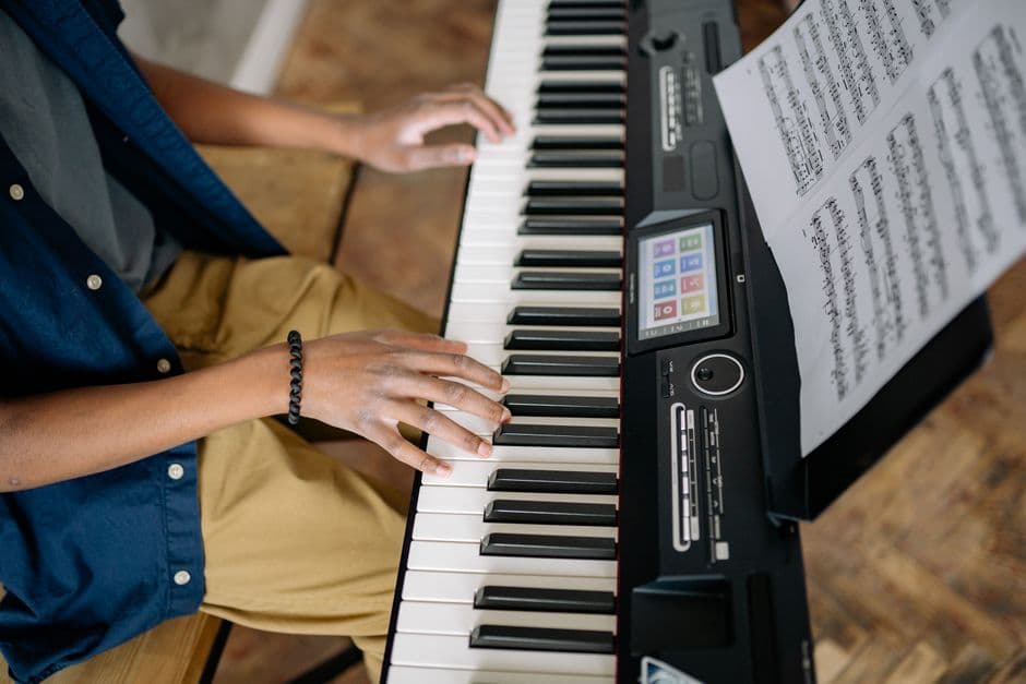 Piano keys in close up, piano lessons serving Sugar Hill, GA