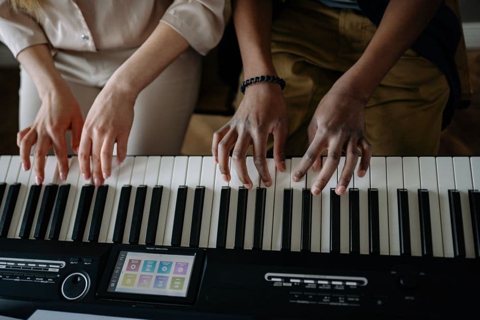Piano student in a lesson near Tucker, GA