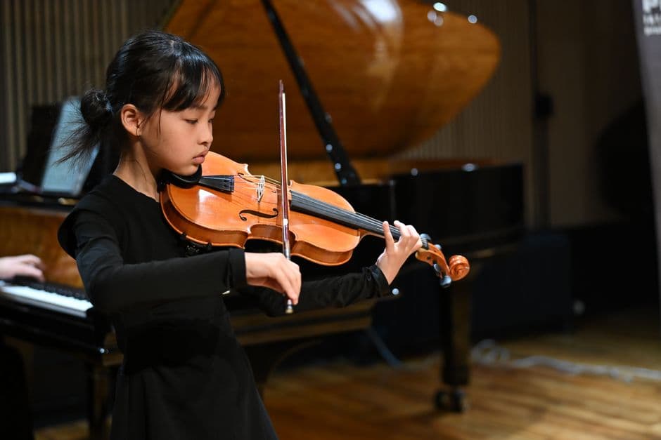 Youth string orchestra players near Woodstock, GA